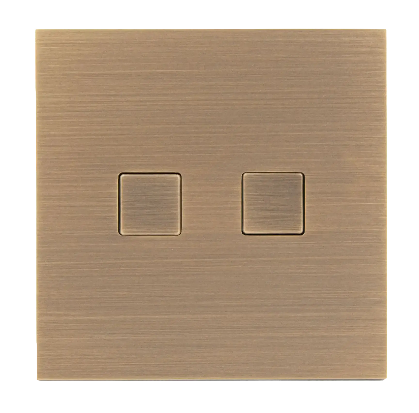 Interrupteur carré de la collection damier en finition bronze médaille allemand avec des boutons poussoirs carré